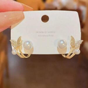 Gold Plated Mermaid Themed Stud Earrings
