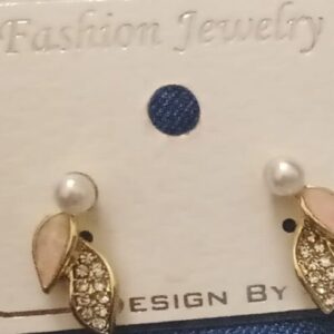 Korean Floral Pearl Stud Earrings
