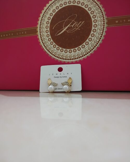 Home Gold-Plated Pearl Stud Earrings