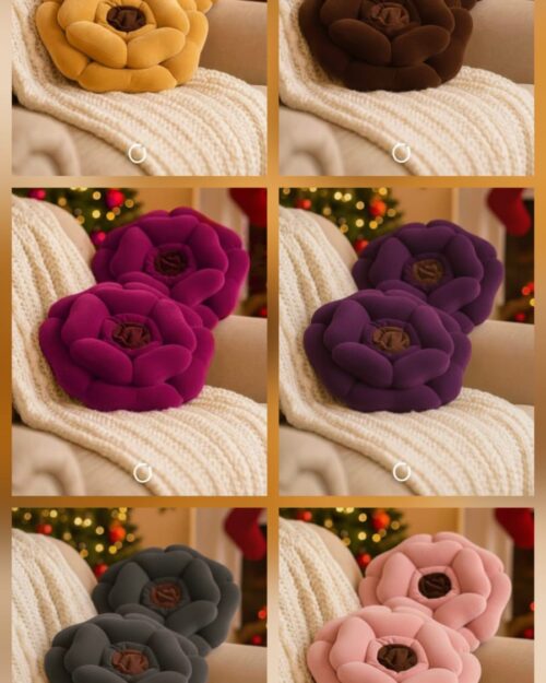 luxury velvet rose cushion pair | soft designer cushions