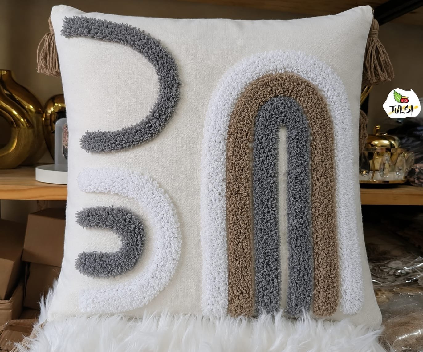 Exotic Luxe Premium Tufted Cushion Covers - Ivory White