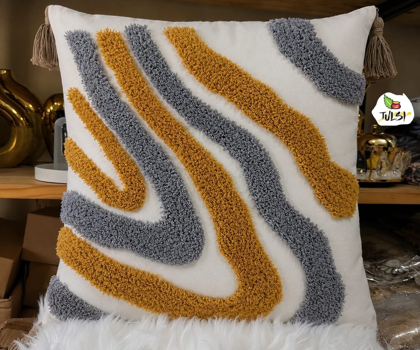 Exotic Luxe Premium Tufted Cushion Covers - Wave