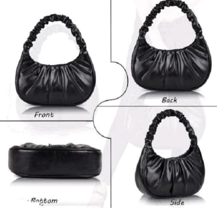 Women Textured Faux Leather Handbag-Black - Image 2