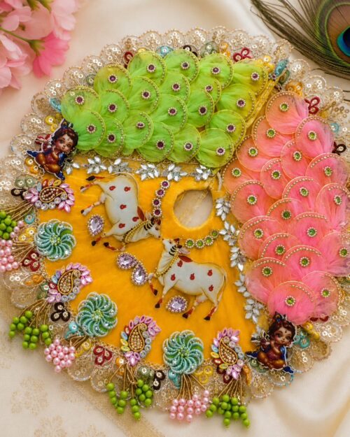 Handmade Laddu Gopal Poshak Cow-Themed