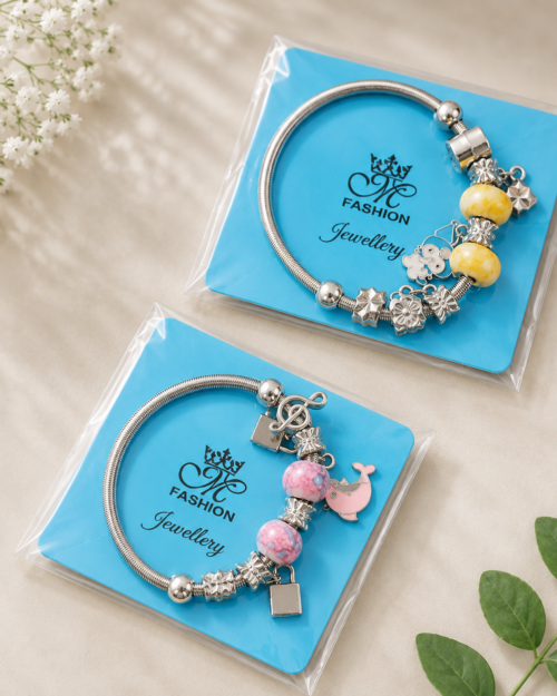 Women’s Silver-Toned Charm Bracelet Set