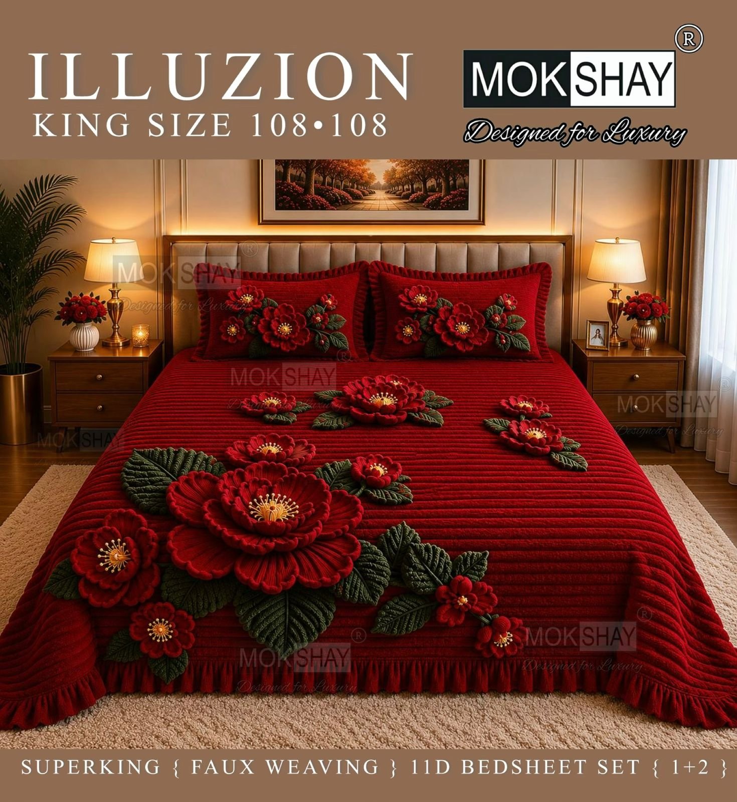 Mokshay 11D Faux Weaving Digital Printed