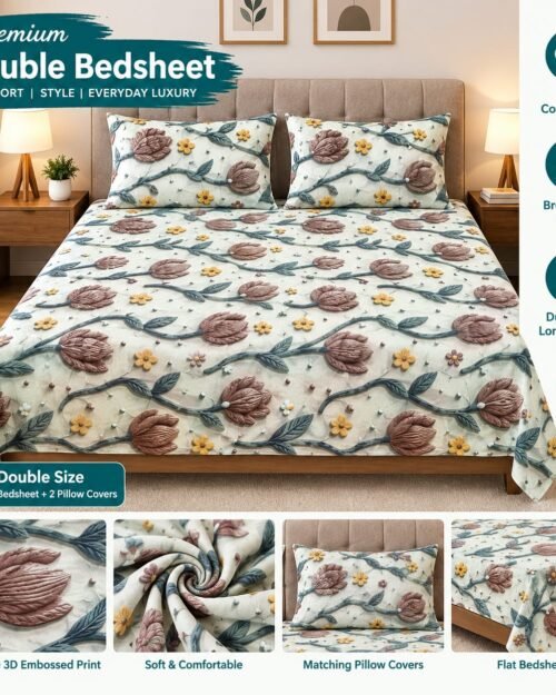 Premium Flat Double Bedsheet